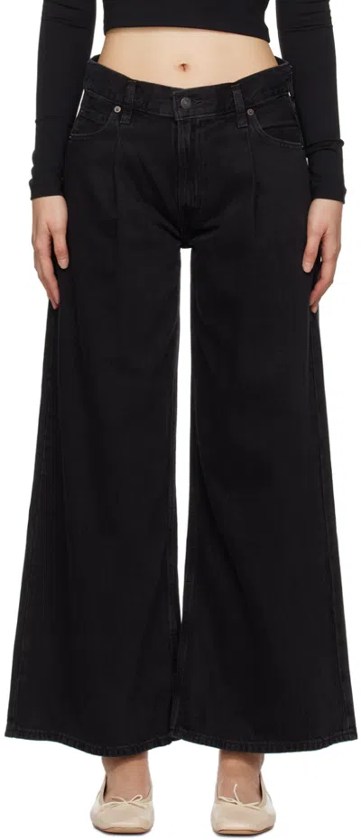 LEVI'S BLACK BAGGY DAD WIDE LEG JEANS