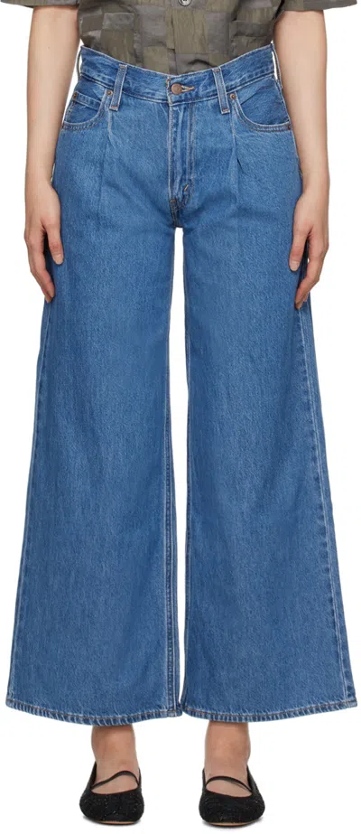 LEVI'S BLUE BAGGY DAD WIDE LEG JEANS