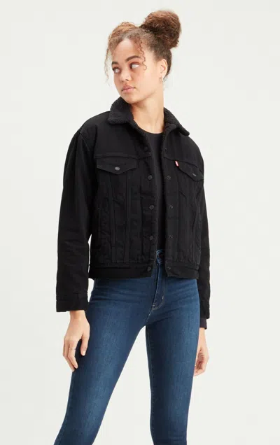 LEVI'S LEVI'S EX-BF SHERPA TRUCKER - FOREVER BLACK