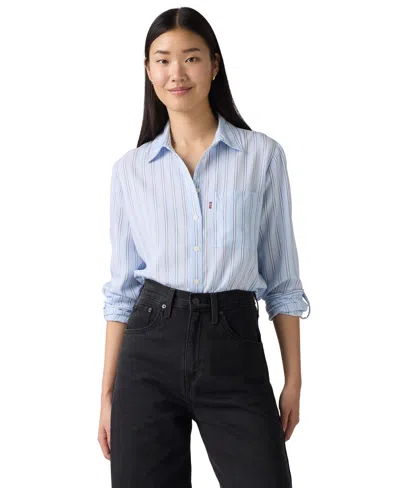 LEVI'S WOMEN'S PLUS DARLENE CHIKEE STRIPE CHAMBRAY SHIRT