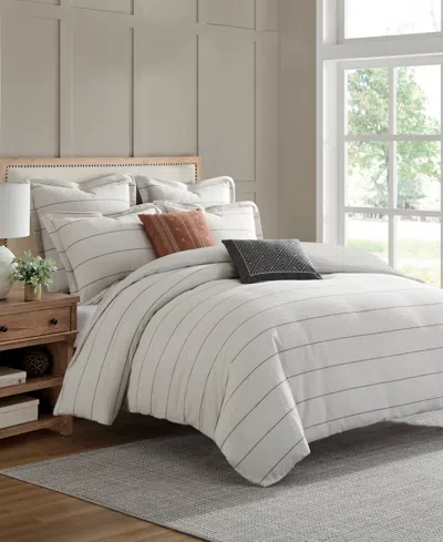 LEVTEX LEO STRIPE TEXTURED 3-PC. DUVET COVER SET, QUEEN
