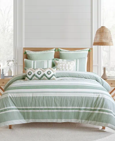 LEVTEX PICKFORD DOTTED STRIPE 3-PC. DUVET COVER SET, FULL/QUEEN