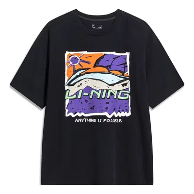 LI-NING Li-Ning Anything Is Possible Cartoon Graphic T-shirt 'Black'