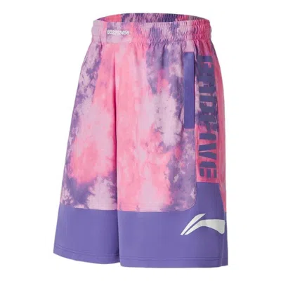 LI-NING Li-Ning BadFive Logo Basketball Shorts 'Pink Purple'