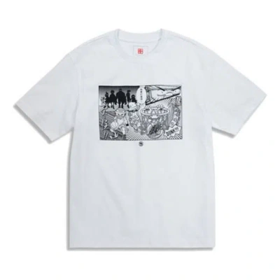 LI-NING Li-Ning BADFIVE Printing Sports Round Neck Short Sleeve 'White'