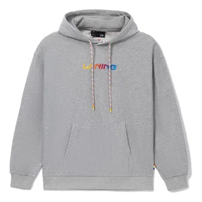 LI-NING Li-Ning Embroidered Logo Hoodie 'Light Grey'