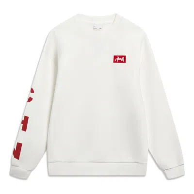 LI-NING Li-Ning Embroidered Logo Sweatshirt 'Creamy White'