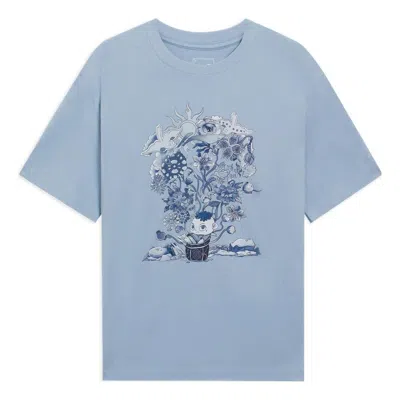 LI-NING Li-Ning Floral Cartoon Graphic T-shirt 'Blue'