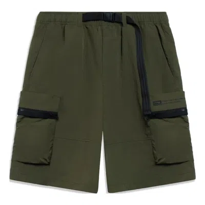 LI-NING Li-Ning Graphic Cargo Shorts 'Olive Green'