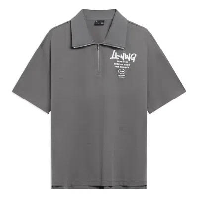 LI-NING Li-Ning Logo Polo Shirt 'Grey'