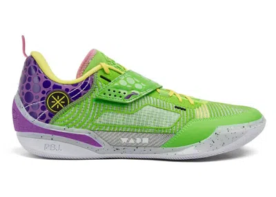 LI-NING MEN'S LINING WAY OF WADE 808 4 ULTRA ASG SNEAKERS IN GREEN/PURPLE/YELLOW
