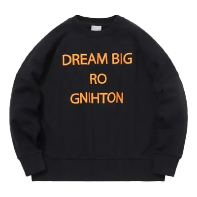 LI-NING Li-Ning Sports Fashion Series Alphabet Embroidered Fleece Lined Stay Warm Pullover Round Neck 'Black