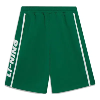 LI-NING Li-Ning Stripe Embroidered Logo Shorts 'Green'