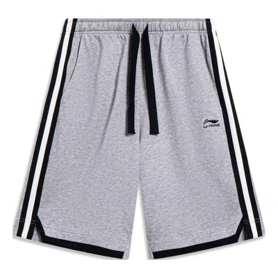 LI-NING Li-Ning Striped Color Block Shorts 'Grey Black'