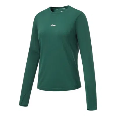 LI-NING (WMNS) Li-Ning Logo Running Long Sleeve T-Shirt 'Forest Green'