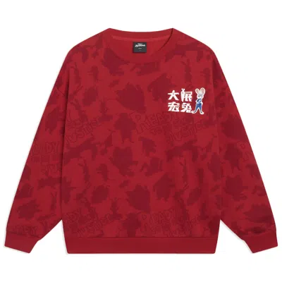 LI-NING Li-Ning x Disney Zootopia All-Over Print Sweatshirt 'Red'