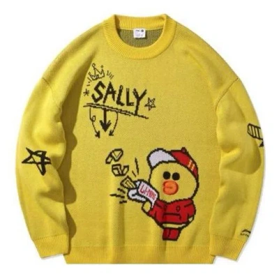 LI-NING Li-Ning x LINE FRIENDS Graphic Crew Neck Sweater 'Yellow'