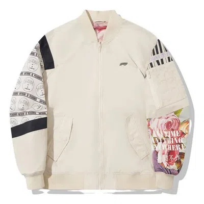 LI-NING Li-Ning x PLEASURES Graphic Bomber Jacket 'Beige'