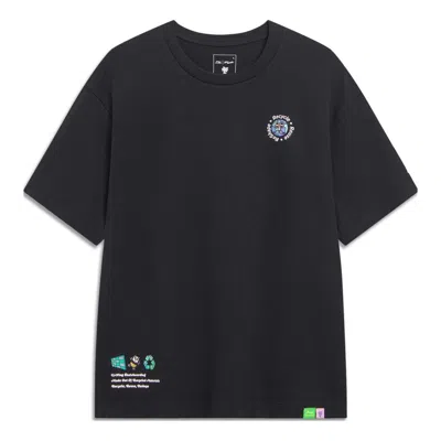 LI-NING Li-Ning x Steven Harrington Cartoon Graphic T-shirt 'Black'