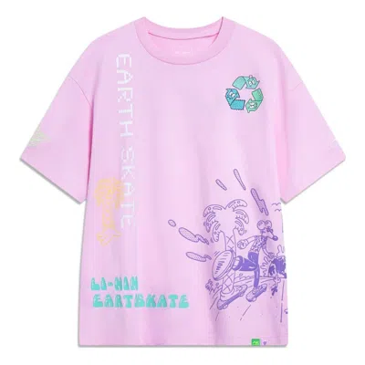 LI-NING Li-Ning x Steven Harrington Cartoon Graphic T-shirt 'Pink'