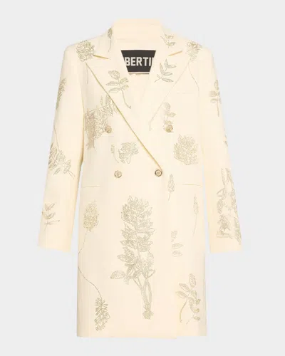 LIBERTINE ELIZABETH ST GARDEN EMBELLISHED DOUBLE-BREASTED WOOL COAT