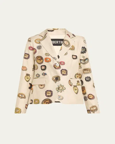 LIBERTINE IVORY LOVERS EYES SINGLE-BREASTED SHORT JACKET