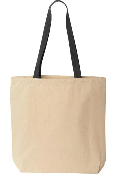 LIBERTY BAGS NATURAL TOTE WITH CONTRAST-COLOR HANDLES