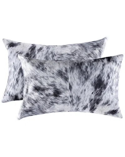 LIFESTYLE BRANDS LIFESTYLE BRANDS SET OF 2 TORINO KOBE COWHIDE PILLOWS