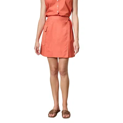 LILLA P EYELET POCKET WRAP SKIRT IN TERRA COTTA