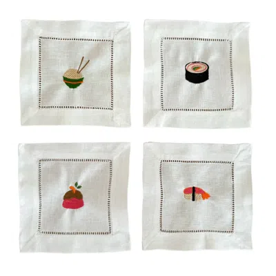 LILLY LOVES WHITE SUSHI NIGHT COCKTAIL NAPKINS