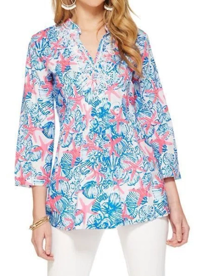 LILLY PULITZER NEU LILLY PULITZER SARASOTA TUNIKA RESORT WEISS SHE SCHALEN TOP SEESTERN XS S