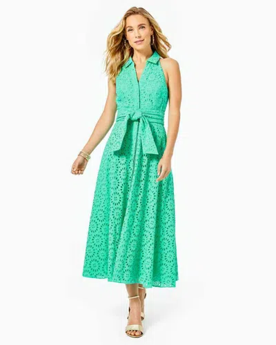 LILLY PULITZER LILLY PULITZER SZ2 CHRISELLA ÖSEN MIT GÜRTEL MIDI HEMD KLEID GUSTAVIA GR