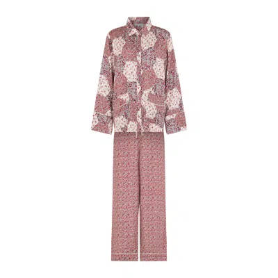 LILY AND LIONEL WOMEN'S EVIE ASTER PATCHWORK PYJAMA SET IN PINK