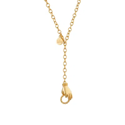 LILY CHARMED WOMEN'S GOLD PLATED IN SAFE HANDS CHARM COLLECTOR NECKLACE