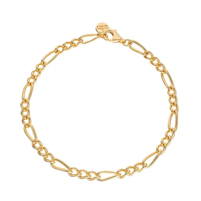 LILY CHARMED WOMEN'S GOLD PLATED LARGE LINKED FIGARO CHARM BRACELET