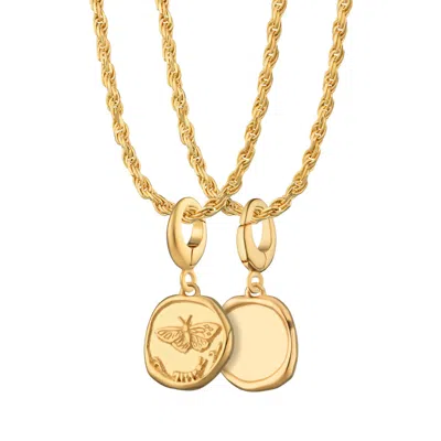 LILY CHARMED WOMEN'S GOLD PLATED MANIFEST CHANGE CHARM NECKLACE WITH TWISTED ROPE CHAIN