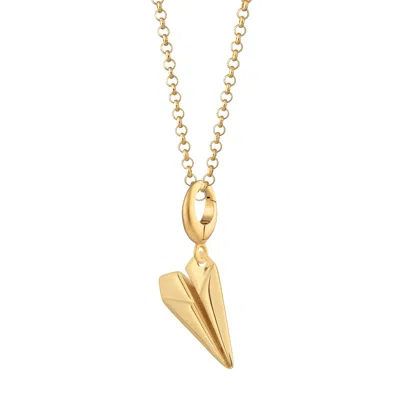 LILY CHARMED WOMEN'S GOLD PLATED PAPER PLANE CHARM NECKLACE