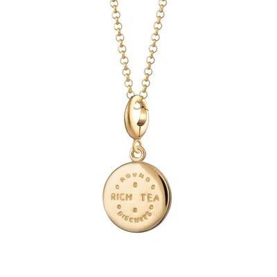 LILY CHARMED WOMEN'S GOLD PLATED RICH TEA BISCUIT CHARM NECKLACE