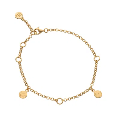 LILY CHARMED WOMEN'S GOLD PLATED THREE STATION CHARM BRACELET