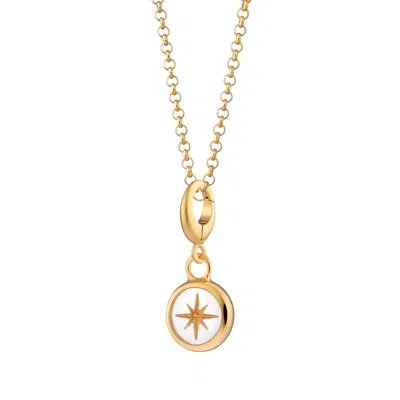 LILY CHARMED WOMEN'S GOLD / WHITE GOLD PLATED WHITE STAR RESIN CAPTURE CHARM NECKLACE
