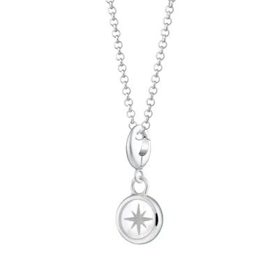 LILY CHARMED WOMEN'S SILVER / WHITE STERLING SILVER WHITE STAR RESIN CAPTURE CHARM NECKLACE