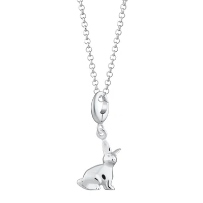 LILY CHARMED WOMEN'S STERLING SILVER BUNNY CHARM NECKLACE