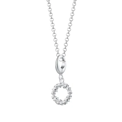 LILY CHARMED WOMEN'S STERLING SILVER CIRCLE STAR CLUSTER CHARM NECKLACE