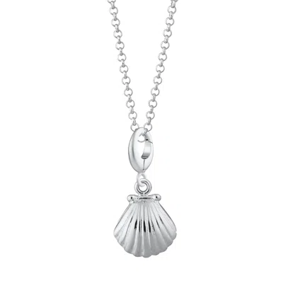 LILY CHARMED WOMEN'S STERLING SILVER CLAM SHELL CHARM NECKLACE