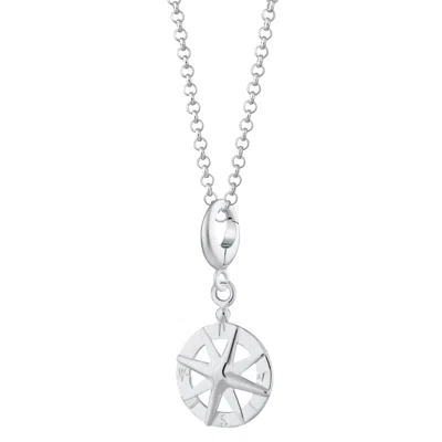 LILY CHARMED WOMEN'S STERLING SILVER COMPASS CHARM NECKLACE