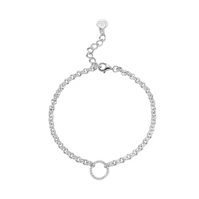 LILY CHARMED WOMEN'S STERLING SILVER ETERNITY TWIST CHARM BRACELET
