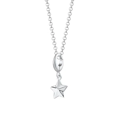LILY CHARMED WOMEN'S STERLING SILVER FACETED STAR CHARM NECKLACE