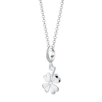 LILY CHARMED WOMEN'S STERLING SILVER FOUR LEAF CLOVER CHARM NECKLACE