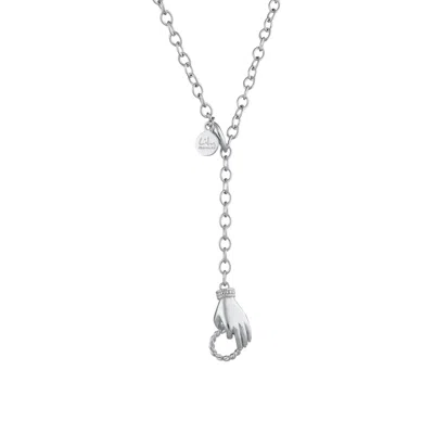LILY CHARMED WOMEN'S STERLING SILVER IN SAFE HANDS CHARM COLLECTOR NECKLACE