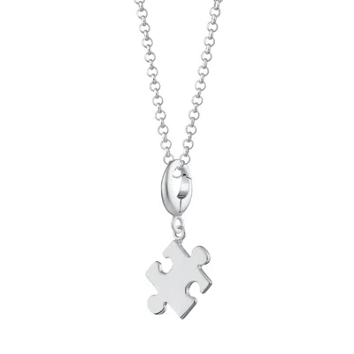 LILY CHARMED WOMEN'S STERLING SILVER JIGSAW CHARM NECKLACE